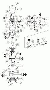 Section 1 Diagram and Parts List for 9600  Dynabrade Sander