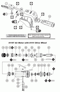 Section_1 Diagram and Parts List for 14010  Dynabrade Belt or Drum Sander
