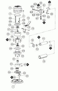 Section 1 Diagram and Parts List for EZQ5  Dynabrade Sander