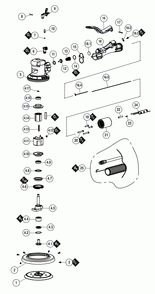 Section 1 Diagram and Parts List for 58651  Dynabrade Sander