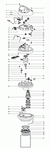 Vacuum Head Diagram and Parts List for 61403  Dynabrade Dust Collector