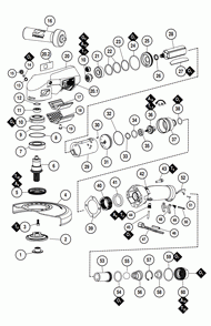 Section 1 Diagram and Parts List for 53280  Dynabrade Grinder