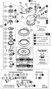 Diagram Diagram and Parts List for DY59025  Dynabrade Orbital or Palm Sander