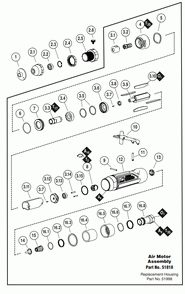 Section 1 Diagram and Parts List for 51818  Dynabrade Grinder