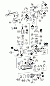Section 1 Diagram and Parts List for 15002  Dynabrade Belt or Drum Sander