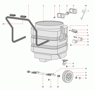 Tank/Cart Diagram and Parts List for 61408  Dynabrade Dust Collector