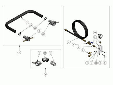 CONNECTING KIT Diagram and Parts List for IT-85L  Dynabrade Dust Collector