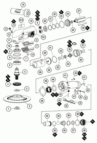 Section 1 Diagram and Parts List for 53272  Dynabrade Grinder