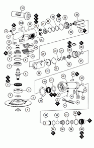 Section 1 Diagram and Parts List for 53275  Dynabrade Grinder