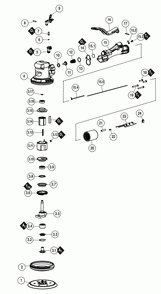 Section 1 Diagram and Parts List for 58602  Dynabrade Sander