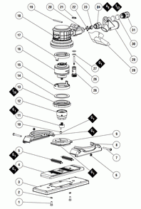 Part Location Diagram of 57549-G Dynabrade GEAR CASE ASSEMBLY