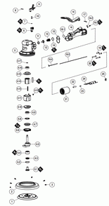 Section 1 Diagram and Parts List for 58611  Dynabrade Sander