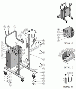 CART Diagram and Parts List for 61457  Dynabrade Miscellaneous