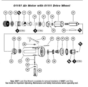 Diagram Diagram and Parts List for 01197  Dynabrade Belt or Drum Sander