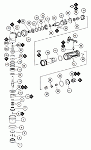 Section 1 Diagram and Parts List for 48036  Dynabrade Sander