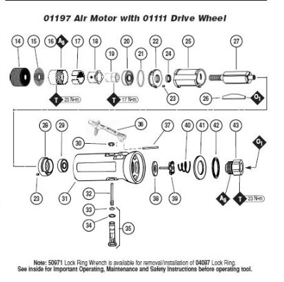 Diagram Diagram and Parts List for 01197  Dynabrade Belt or Drum Sander