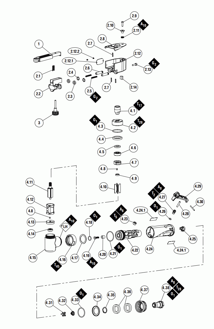 Section 1 Diagram and Parts List for MNF1  Dynabrade Belt or Drum Sander