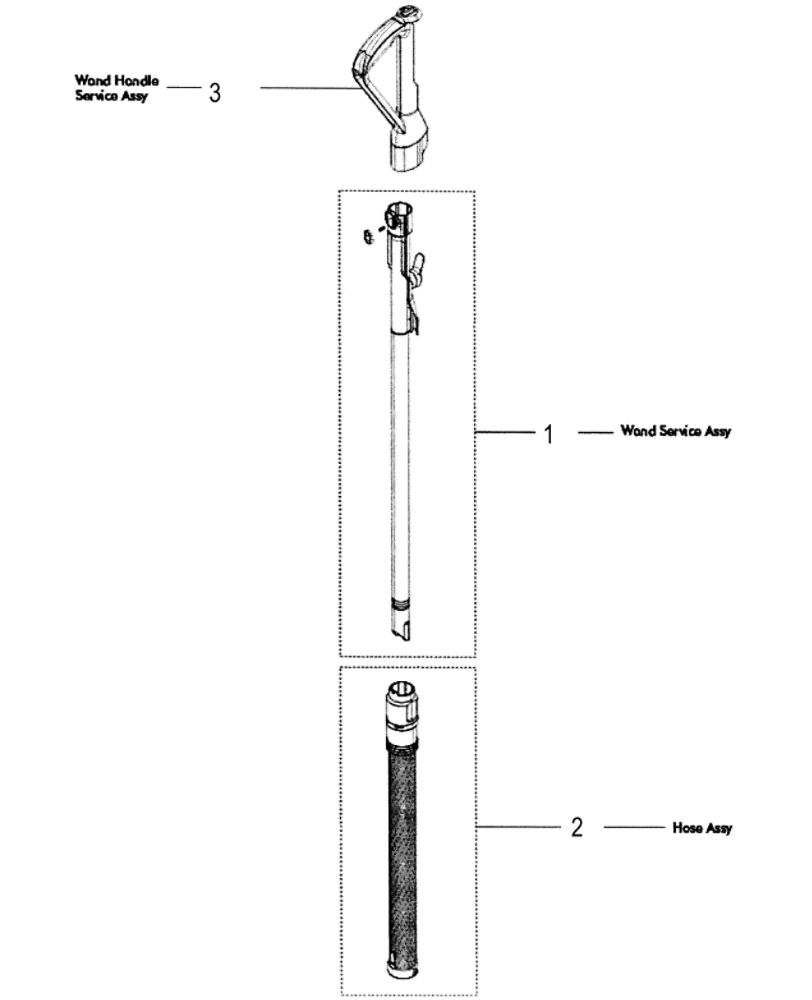 Wand And Hose Diagram and Parts List for 205472-01  Dyson Upright Vacuum