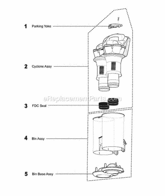 Page D Diagram and Parts List for DC11  Dyson Canister Vacuum