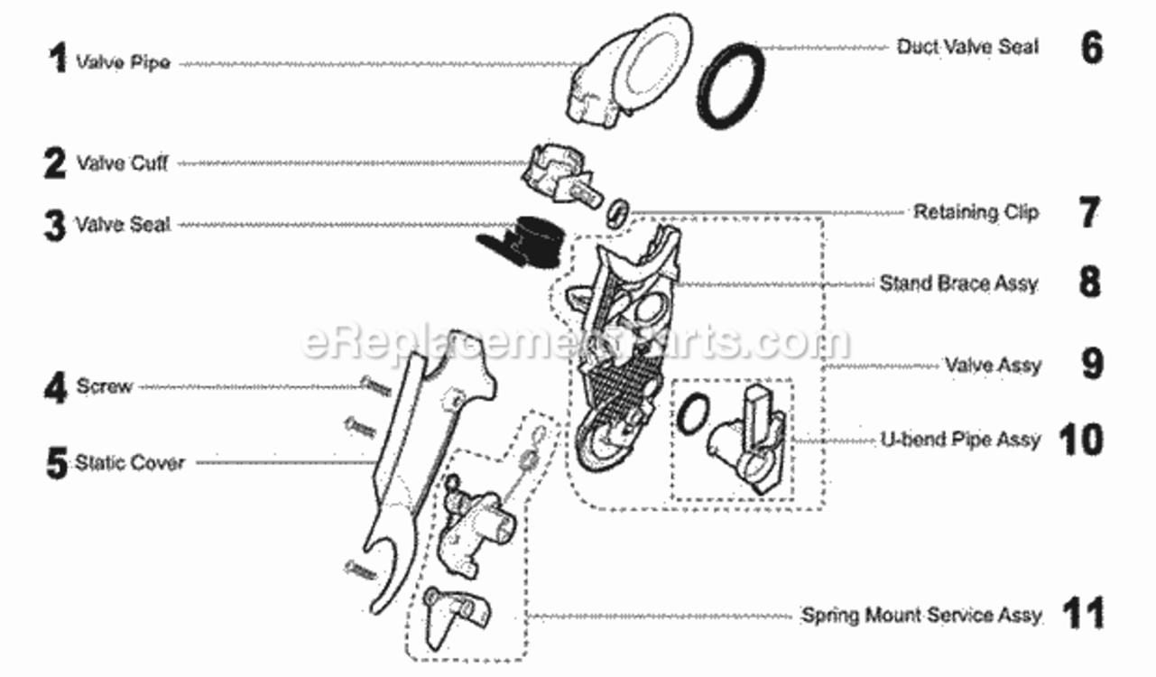 Page E Diagram and Parts List for DC15  Dyson Upright Vacuum