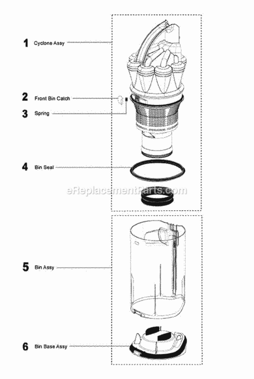 Page D Diagram and Parts List for DC17  Dyson Upright Vacuum