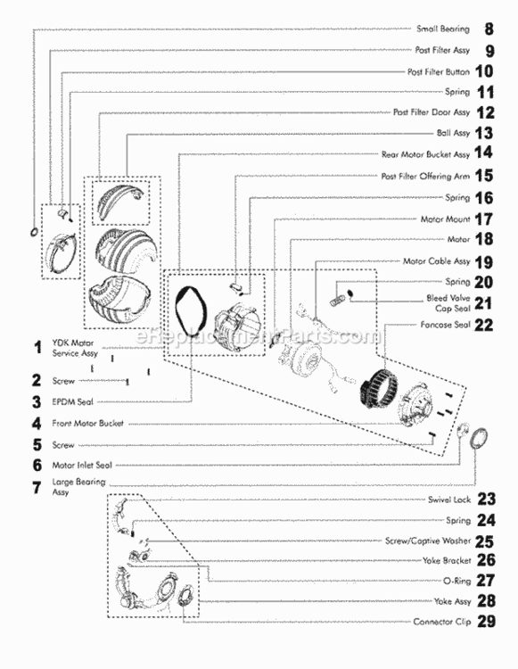 Page C Diagram and Parts List for DC24  Dyson Upright Vacuum