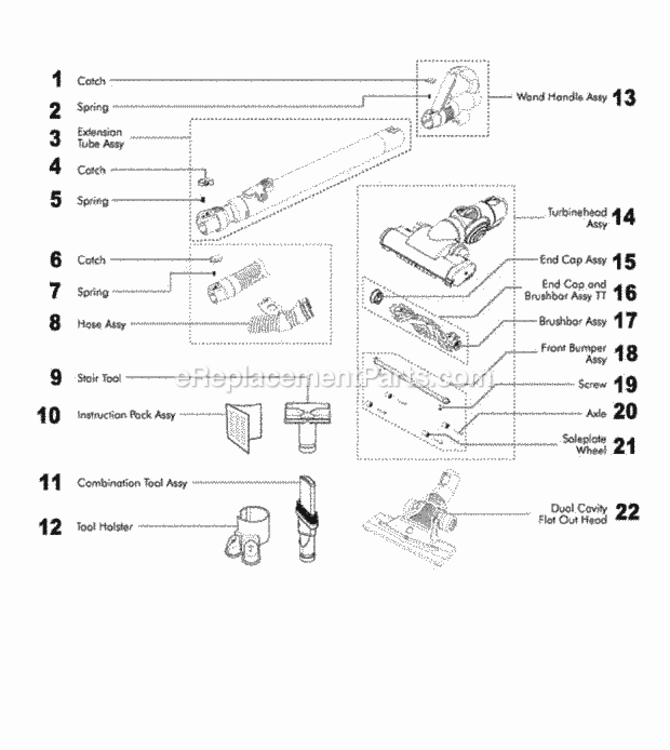 Page B Diagram and Parts List for DC26  Dyson Canister Vacuum