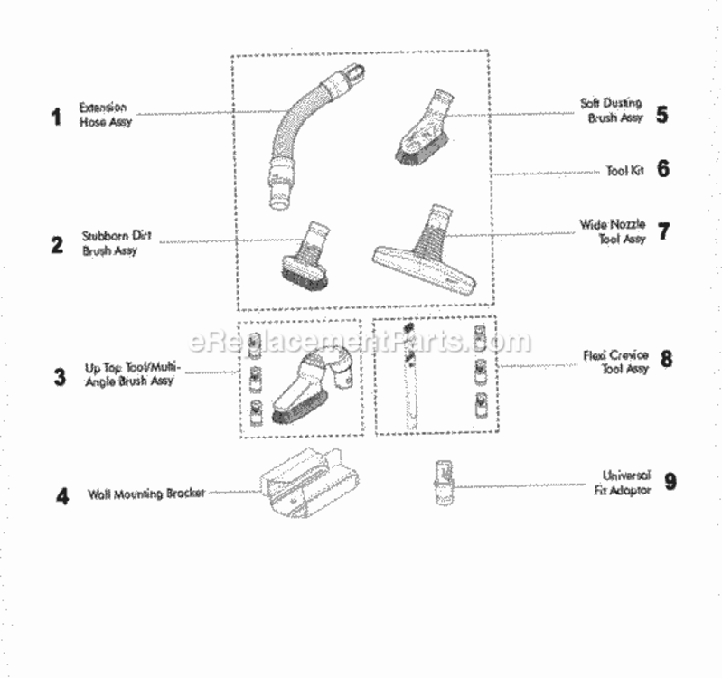 Page C Diagram and Parts List for DC34  Dyson Hand Vacuum