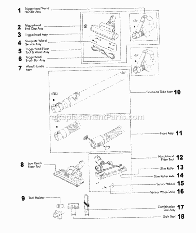 Page C Diagram and Parts List for DC39  Dyson Canister Vacuum