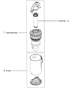 Part Location Diagram of 923597-03 Dyson Cyclone assembly