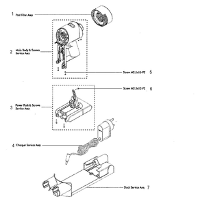 Part Location Diagram of DY-96781302 Dyson Charger Service Assy