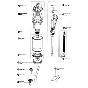 Part Location Diagram of 908657-02 Dyson Bin