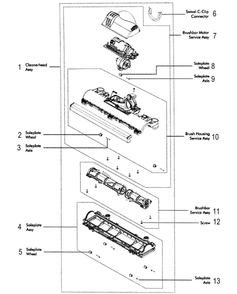 Part Location Diagram of 923940-01 Dyson Vacuum agitator assembly