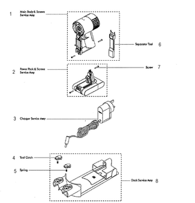 Main Assembly Diagram and Parts List for V6-SV03  Dyson Hand Vacuum