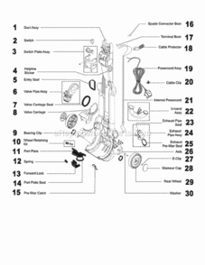 Part Location Diagram of DY-90338201 Dyson Cable Protector