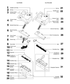 Page A Diagram and Parts List for DC14  Dyson Upright Vacuum