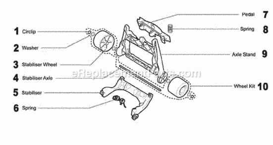 Page C Diagram and Parts List for DC15  Dyson Upright Vacuum