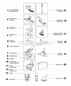 Part Location Diagram of DY-92234101 Dyson Mth Brushbar Assy
