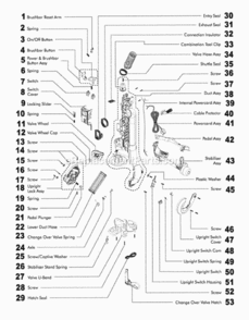 Page B Diagram and Parts List for DC24  Dyson Upright Vacuum