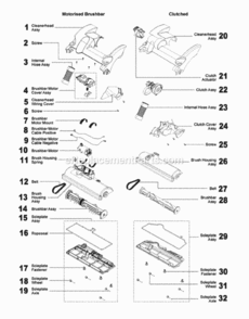 Page A Diagram and Parts List for DC27  Dyson Upright Vacuum