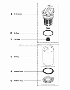 Part Location Diagram of DY-91551201 Dyson FDC Seal