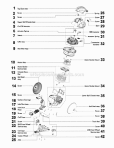 Page A Diagram and Parts List for DC39  Dyson Canister Vacuum
