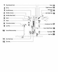 Page B Diagram and Parts List for DC40  Dyson Upright Vacuum