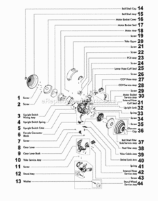 Page C Diagram and Parts List for DC40  Dyson Upright Vacuum