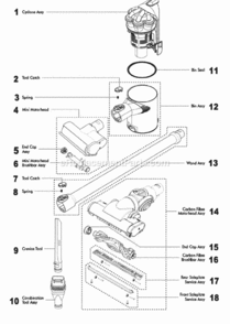 Page B Diagram and Parts List for DC44  Dyson Hand Vacuum
