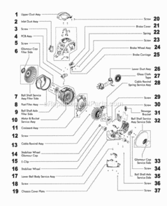 Part Location Diagram of 918195-01 Dyson Brake Wheel Assembly
