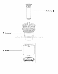 Part Location Diagram of DY-92401501 Dyson Bin Assy