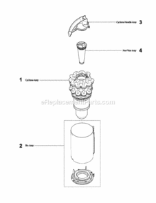 Page D Diagram and Parts List for DC50  Dyson Upright Vacuum