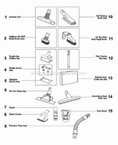 Page F Diagram and Parts List for DC50  Dyson Upright Vacuum