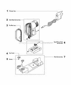 Part Location Diagram of DY-91152303 Dyson Silver Tool Catch